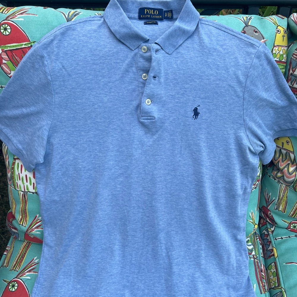 Polo Ralph Lauren Men's Heather Sky Blue Polo Shirt size Classic Fit SP